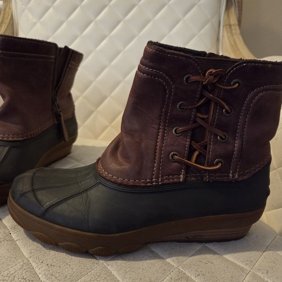 Sperry Saltwater Wedge Duck Boots - Brown and Black - Picture 7 of 7